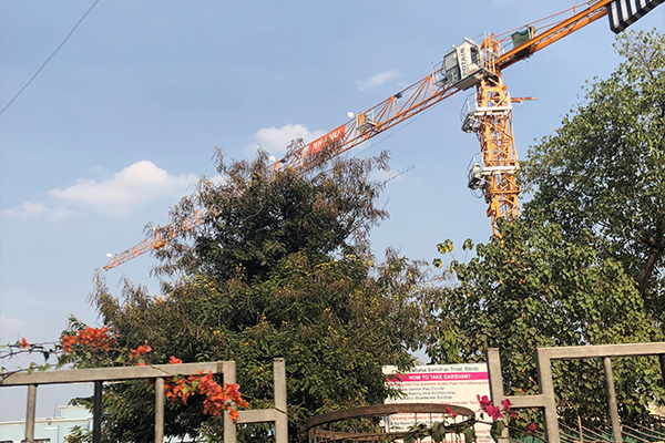 Bhanu Construction, a Mumbai-based construction company, is using a Potain MCT 85 crane to ensure the construction of the new temple in the town of Shirdi, India, is done on time.