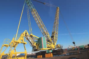 The Sany SCC8000A crane completes a lift for Tutt Bryant Heavy Lift & Shift.