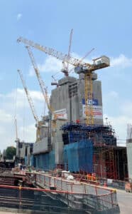 Potain's tower cranes are helping to construct the Cloud 11 building in Bangkok, Thailand, through contractor Thai Obayashi who is completing the works for MQDC.